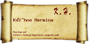 Kühne Hermina névjegykártya